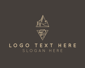 SImple Mountain Cabin Travel Logo