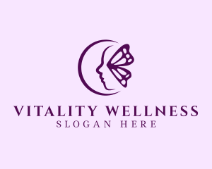 Woman Butterfly Wellness logo design