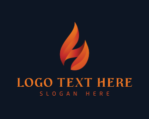 3d - Gradient 3D Flame logo design