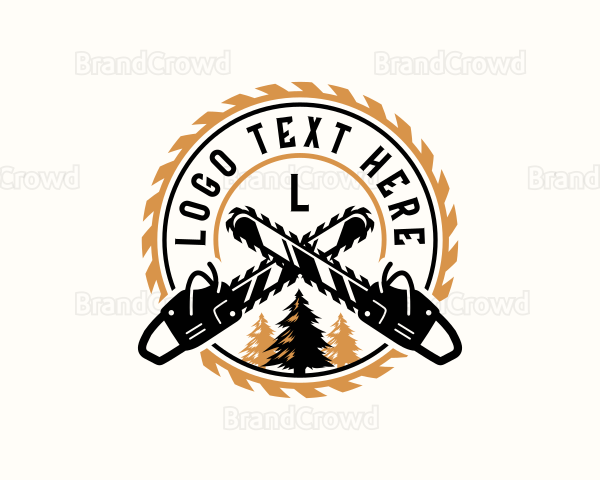 Industrial Chainsaw Logging Logo