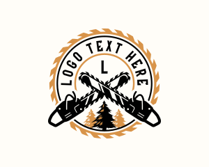 Industrial Chainsaw Logging Logo
