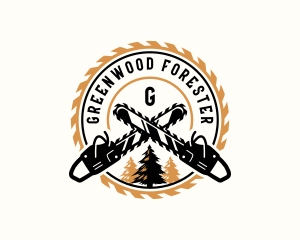 Industrial Chainsaw Logging logo design