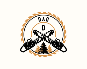 Industrial Chainsaw Logging logo design