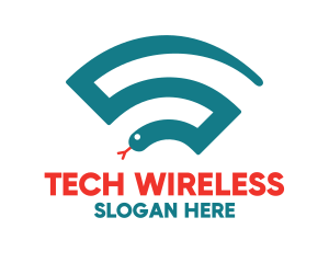 Wireless - Snake Online Wifi logo design