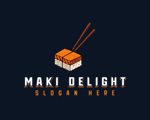 Sashimi Sushi Chopsticks logo design