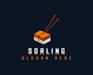 Sashimi Sushi Chopsticks logo design