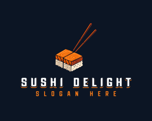 Sashimi Sushi Chopsticks logo design