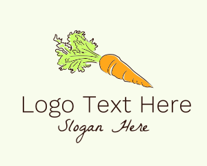Healthy Food - Scribble Carrot Line Art logo design
