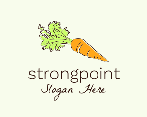 Grocery Store - Scribble Carrot Line Art logo design