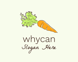 Organic Farm - Scribble Carrot Line Art logo design