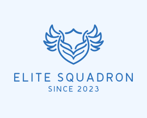 Squadron - Shield Wings Badge logo design