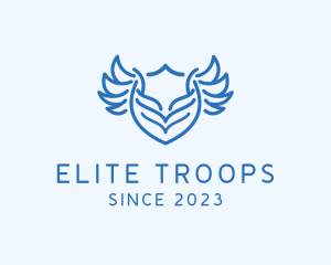 Troops - Shield Wings Badge logo design