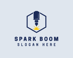 Laser Machinery Spark logo design