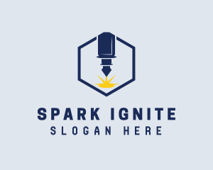 Laser Machinery Spark logo design