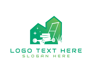 House - Lawn Mower Turf Maintenance logo design