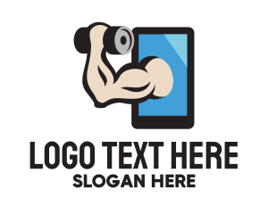 Free Weight - Mobile Fitness Smartphone logo design