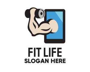 Mobile Fitness Smartphone logo design