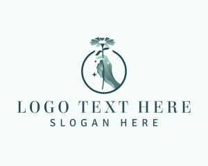 Palm - Flower Hand Organic logo design