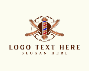 Grooming - Barber Razor Blade logo design