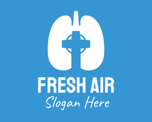 Respiratory Lung Crucifix logo design