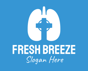 Respiratory Lung Crucifix logo design