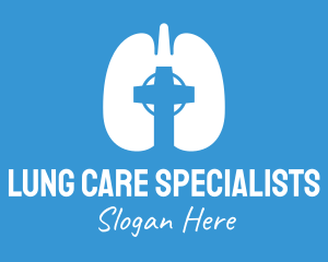 Respiratory Lung Crucifix logo design