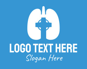 Oxygen - Respiratory Lung Crucifix logo design