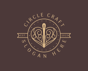 Classy Heart Needle  logo design