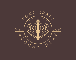 Classy Heart Needle  logo design