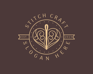 Classy Heart Needle  logo design