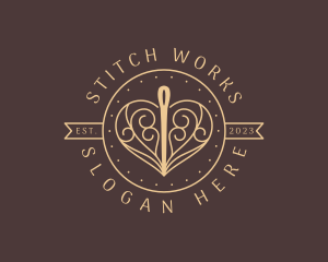 Classy Heart Needle  logo design