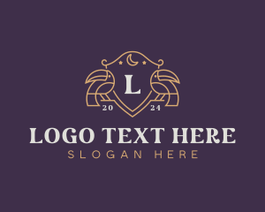 Heraldry - Toucan Bird Shield logo design