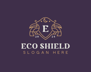 Toucan Bird Shield logo design