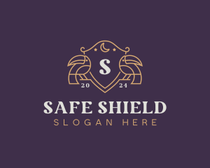 Toucan Bird Shield logo design