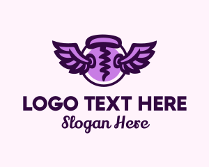 Liquor Store - Corkscrew Wing Badge logo design