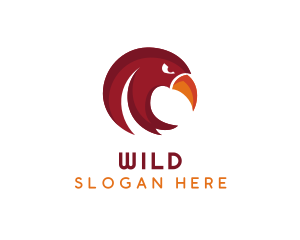 Black Falcon - Wild Bird Beak logo design