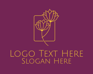 Golden Flower Spa logo design