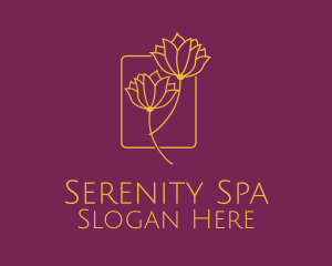 Spa - Golden Flower Spa logo design