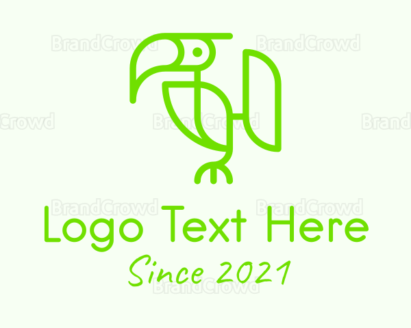 Monoline Toucan Bird Logo