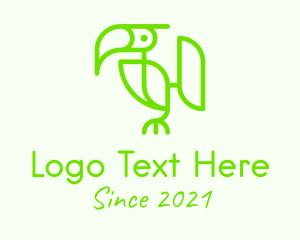 Bird Sanctuary - Monoline Toucan Bird logo design