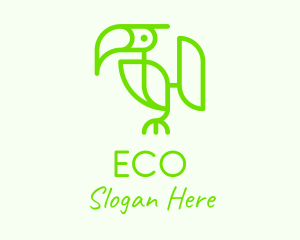 Monoline Toucan Bird  Logo