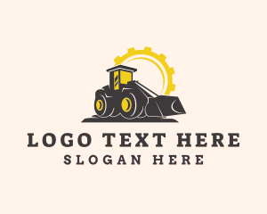 Mining - Cog Construction Bulldozer logo design