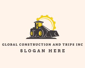 Excavation - Cog Construction Bulldozer logo design