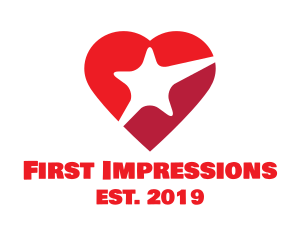 Date - Red Heart Star logo design