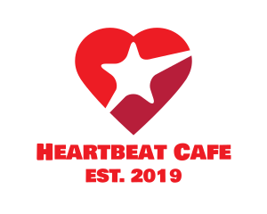 Heart - Red Heart Star logo design