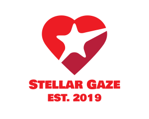 Astronomy - Red Heart Star logo design