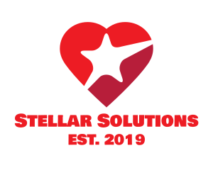 Star - Red Heart Star logo design
