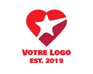 Astronomy - Red Heart Star logo design