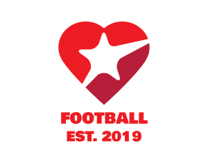 Red Heart Star logo design