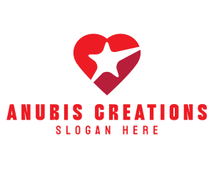 Red Heart Star logo design